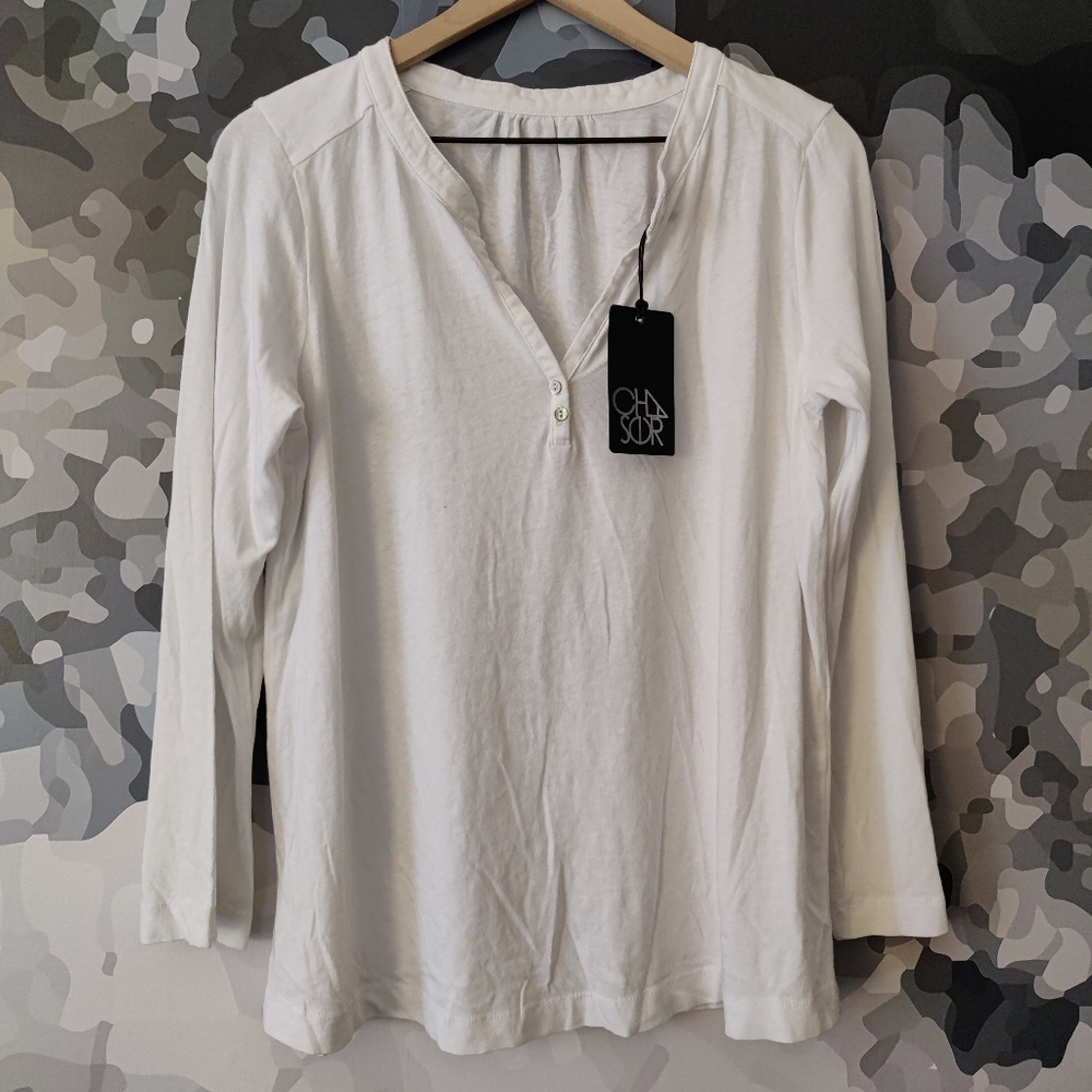 Chaser Women's Cotton Henley Tee - Size Medium